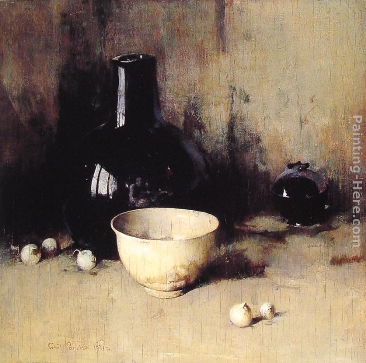 Still Life with Self Portrait Reflection painting - Emil Carlsen Still Life with Self Portrait Reflection art painting